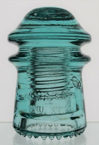 Light Aqua Cd 125 Hemingray W.  U.  No 5 Patent May 2 1893 Glass Insulator