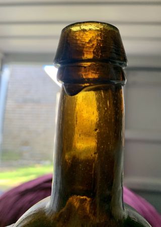 England Glass Iron Pontiled Utility Magnum Beer Stoddard? Antique Bottle 3