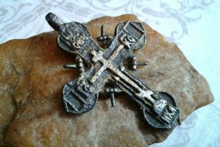 Rare Antique C.  18th Cent.  Large Ornate Orthodox Old Believers Cross W/ Psalm 68