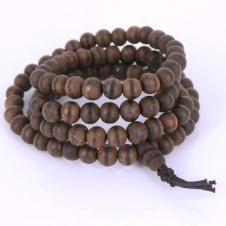 Vietnam Agarwood Bracelet Necklace Mala Buddhism 108 Prayer Meditation 6mm Beads