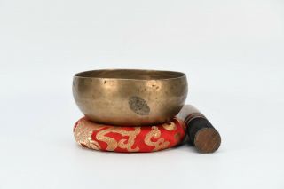 Antique singing bowl Copper Meditation Chakra Hammered Tibetan Nepal 2