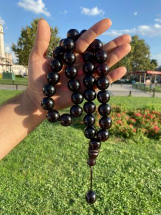 33f Ottoman Faturan German Amber Sandalous Misbaha Prayerbeads Rosary Tasbih