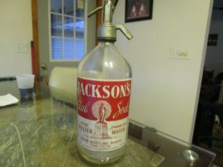Vtg Seltzer Bottle Jackson 