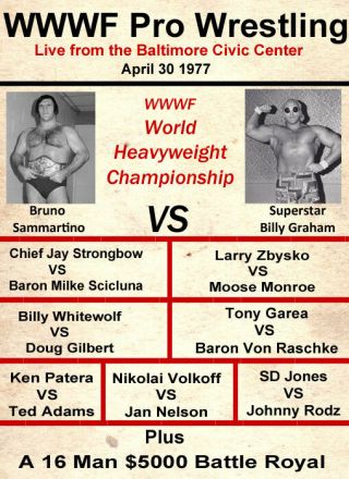 Bruno Sammartino Superstar Billy Graham 8x10 Poster Photo Wrestling Picture Wwf