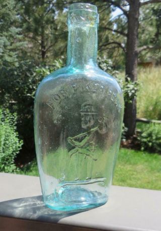 Antique Bottle,  Historical Flask,  For Pikes Peak,  Embossed Prospector,  Gxi - 5