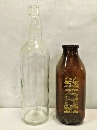 Vintage Aberlour Distillery Glass & Smith Bros.  Amber Dairy Milk Rare Bottles
