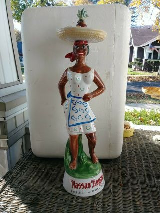 Rare Nassau Royale Liqueur Bahamas Fruit Woman Decanter 20 " Italy - Empty