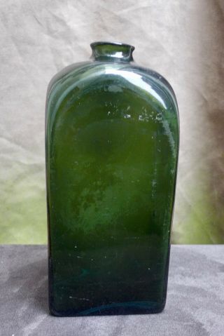 Antique Dark Green Glass Storage Bottle Dutch 18th Century No Union Bottle