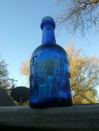 Civil War Era Blue J.  Wise Semi Squat Allentown.  PA bottle antique 2