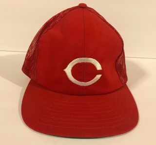 Vintage Twins Cincinnati Reds S/m Mesh Snap Back Trucker Mlb Baseball Cap Hat