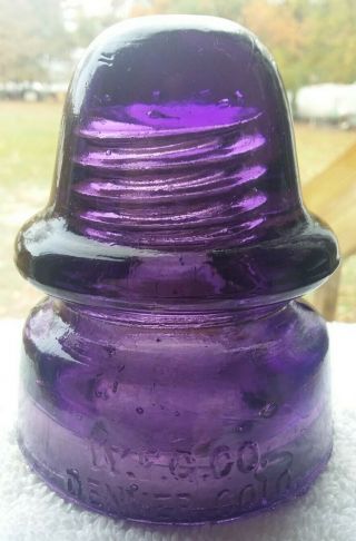 Stunning Vnm Dark Purple Cd 162 W.  F.  G.  Co.  Insulator