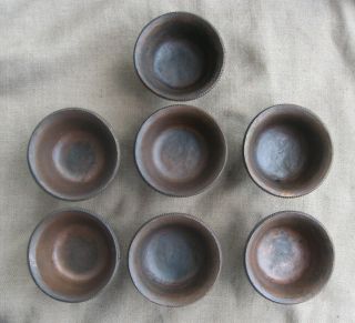 Antique Handmade Tibetan Copper 7 Pic Water Offering Bowl Ting.  Nepal