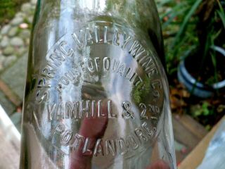 Rare 1/2 Gal.  Spring Vally Wine Co.  House Of Quality Yamhill & 2nd Portland Ore