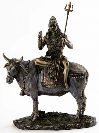 Shiva On Nandi Bull Statue Hindu God Of Divine Energy,  Supreme Destroyer Of Evil