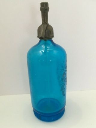 Vintage Blue E.  L.  Husting Seltzer Bottle Milwaukee,  Wisconsin 1900 ' s 2