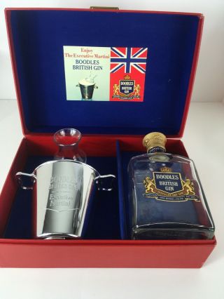 Executive Martini Boodles British Gin Travel Gift Set United Airlines Rare Htf