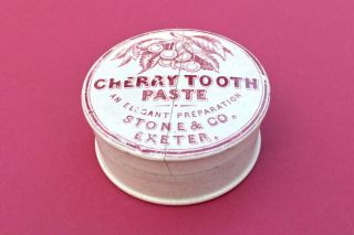 Vintage Scarce Stone & Co Exeter Devon Cherry Toothpaste Potlid Potlid & Base