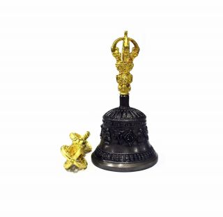 Tibetan Bell Antique Handmade Bronze Bell 7 " Vajra