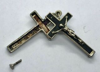 † Nun Antique Reliquary Crucifix W Relics Of St Therese & Ven.  M.  D 