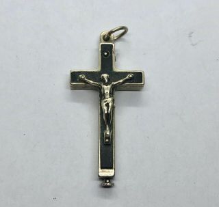 † NUN Antique RELIQUARY CRUCIFIX w RELICS of ST THERESE & VEN.  M.  D ' YOUVILLE † 3