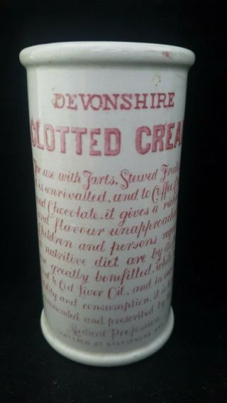 Crock " Red Print " {horner,  S Clotted Cream Pot} Devonshire Dairy