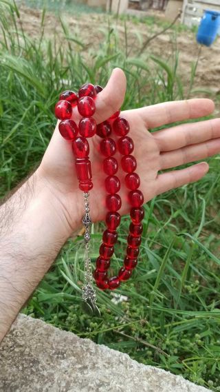 Red German Faturan Tasbeh Prayer Beads Islamic Masbaha Muslim Gift مسبحة