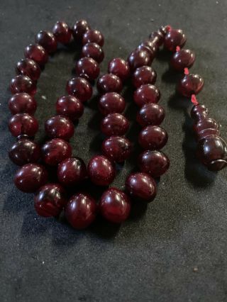 Natural Cherry Amber Faturan Misbaha Tesbih Rosary Prayer Beads Islamic Tasbih