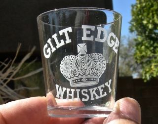 PRE - PRO SAN FRANCISCO CALIFORNIA CROWN PICT GILT EDGE WHISKEY WESTERN SHOT GLASS 3