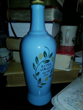 Vintage Colavita Extra Virgin Olive Oil Ceramic Bottle With Cork 11 " Italian Jar