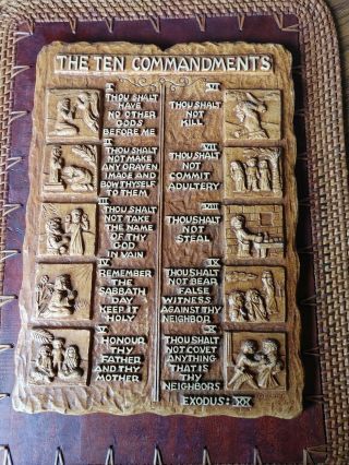 Vintage Home Interiors Decorations The Ten Commandments Wall Plaque Made In Usa
