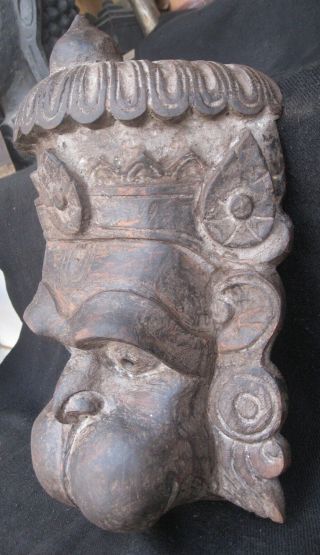 Antique Master Quality Hand Carved Wooden Tantrik Hanuman Mask,  Nepal 3