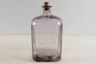 Antique Durfee Embalming Fluid Poison Purple Glass Bottle