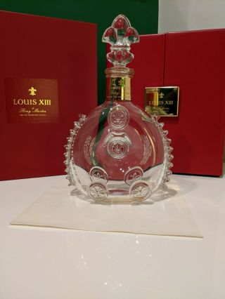 Louis Xiii Remy Martin Decanter Baccarat Crystal Bottle And Box Display Case