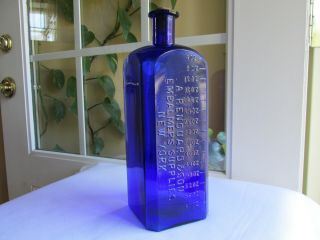 Rare A.  Renouard & Son Cobalt Blue Embalmers Supplies Poison Bottle