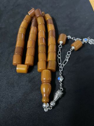 Natural Amber Faturan Misbaha Tesbih Rosary Prayer Beads Islamic Kehribar