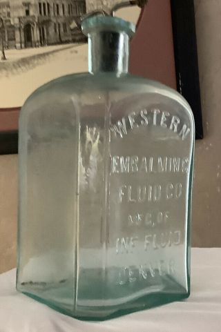 Poison Western Embalming Co.  Bottle Antique Denver Colo.  1/2 Gal.