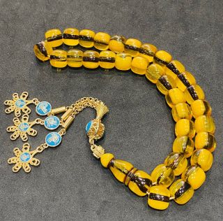 Faturan Bakelite Amber Masbaha Tesbih Rosary Islamic 33 Prayer Beads