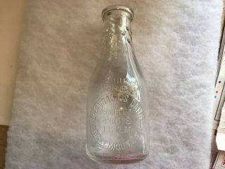 Crandall’s Dairy Vintage Quart Embossed Milk Bottle,  Rocky Mount,  N.  Carolina