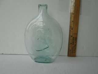 antique o.  p.  pint flask wash.  - taylor - dyottville glassworks sparkling 2