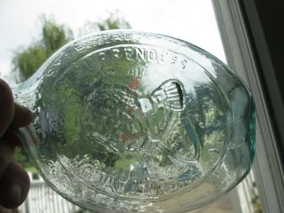 antique o.  p.  pint flask wash.  - taylor - dyottville glassworks sparkling 3