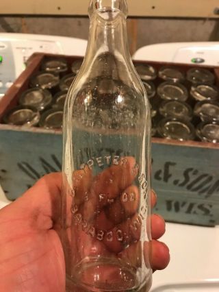 Rare Antique Oscar Altpeter And Sons Glass Bottles And Wood Crate Baraboo Wis