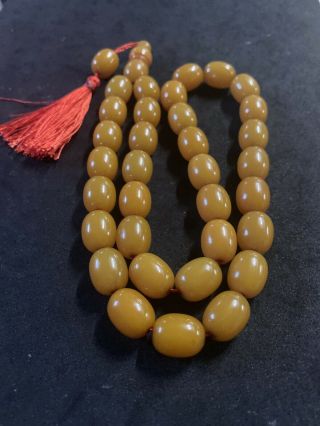 Natural Buttersctch Amber Faturan Misbaha Tesbih Rosary Prayer Beads Tasbih