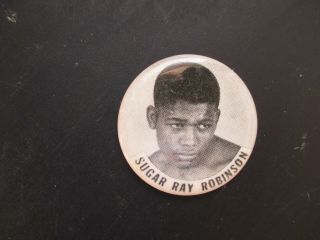 Vintage 1950s Sugar Ray Robinson Photo Boxing Pinback Button