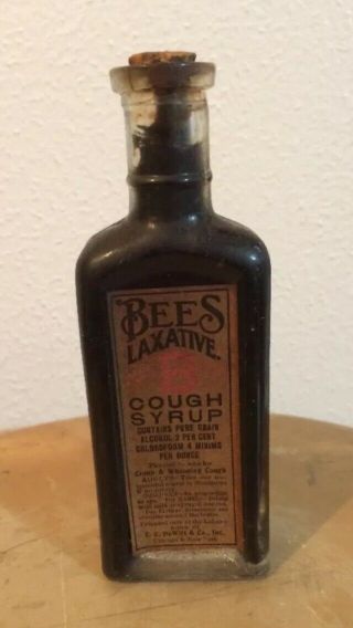 Antique Bees Laxative Cough Syrup Medicine Cure Remedy Rare