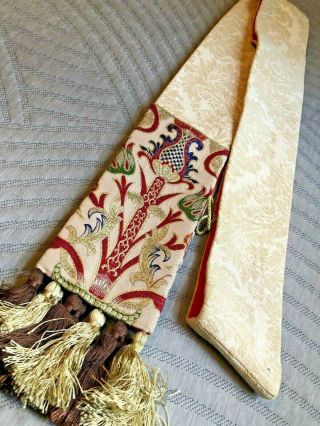 STUNNING CATHOLIC PRIESTS IVORY TAPESTRY RED CORONATION STOLE HOLY ROOD GUILD 2