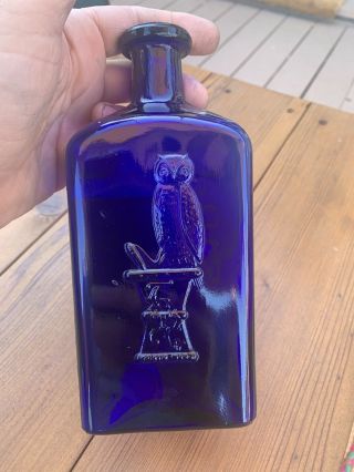 Antique Pre - 1990 Owl Drug Poison Bottle