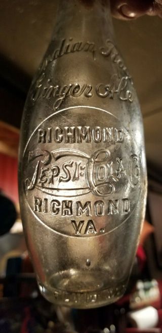 Rare Early Pepsi Cola Co.  Bowling Pin Indian Rock Ginger Ale Richmond Virginia