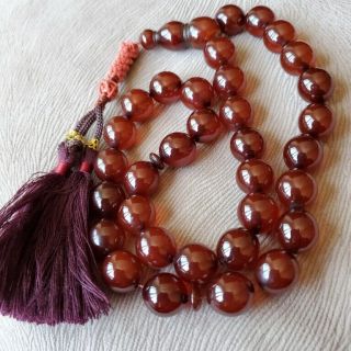 33 Prayer Beads 55 Gram German Amber Cherry Bakelite Faturan Rosary