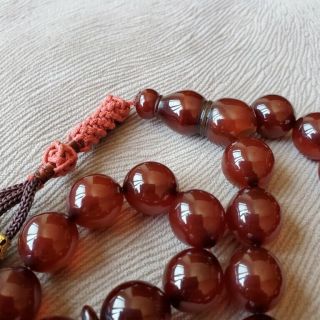 33 Prayer Beads 55 gram German amber cherry bakelite Faturan rosary 3