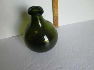 Antique O.  P.  Persian Type Saddle Flask Halfgal.  Crude Early - Blown Circa1850